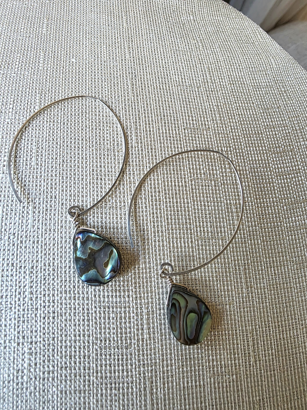 Silver Avalon Shell Marquis Hook Earrings - Picture 7 of 10